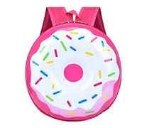 Backpack Unisex Round Nursery School Bag Two Way Zipper Backpack Backpack for Traveling with Wheels (Pink, One Size)