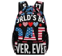 Backpack USA American Flag Worlds Best Dad Ever Backpacks Computer Daypack Lightweight Rucksack for Student Travel Work