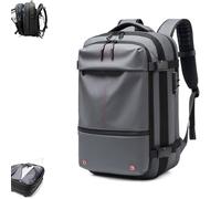 Backpack, Vacuum Backpack For Travel, Backpack With Vacuum Compression, 60L Backpack With Pump, Water-Repellent Expandable Airback Vacuum Bag, Compression Bag(Gray,Manual Press)