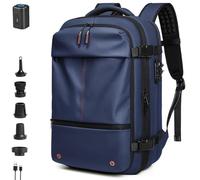 Backpack, Vacuum Backpack Travel 60L Expandable Multi-Pocket Water Carry Backpack With Lock Padded Breathable Zipper Backpack For Travel Area For Men Business(Blue,Air Pump)