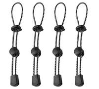 Backpack Walking Stick Holder | 4 Pcs Heavy-Duty Bungee Cord with Fixing Buckle - Secure Trekking Pole Attachment, Elastic Rope for Hiking & Camping Accessories | Quick-Clip Design (Black) (Black)