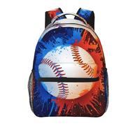 Backpack Watercolor Collision Baseball Ball Rucksack Bookbag Simple Large Capacity Book Bag, For Outdoor, Work, College, Laptop, Travel