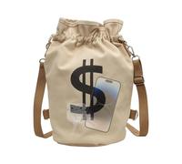 Backpack with Drawstring for Gym, Sports Backpack with Dollar Print, Organizer for Camping Equipment - for Gym, Boys Girls, Sports, Football, Swimming, Beach, School, Travel Training, dark khaki, Fare