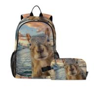 Backpack With Lunch Box Boys Ship Squirrel America age 8-10 years old