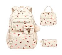 Backpack with Lunch Box Breathable Cute Bookbag with Pencil Case