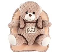 Backpack with plush Educa Borras Milly Bear Beige 26x21x8 cm