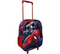 Backpack with Trolley Backpack with Embossed Images for School Kindergarten 34cm Bag with Wheels and Extendable Handle 3D Figure, Spiderman, 34 cm, Backpack kindergarten trolley