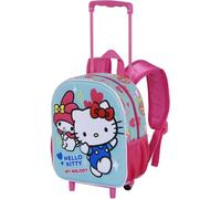 Backpack with Trolley Backpack with Embossed Images for School Kindergarten 34cm Bag with Wheels and Extendable Handle 3D Figure, Hello Kitty, 34 cm, Backpack kindergarten trolley