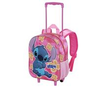 Backpack with Trolley Backpack with Embossed Images for School Kindergarten 34cm Bag with Wheels and Extendable Handle 3D Figure, Stitch, 34 cm, Backpack kindergarten trolley