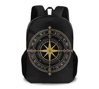 Backpack Woancient Viking Vegvisir Art Wind Roses Magic Navigation Gold Compass Backpacks Casual Pack Back Durable School Bag for Travel Student College