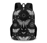 Backpack Wogothic Moth Skull Sun Moon Black and White Pack Back Men and Women Daypack Casual School Bag for Student Travel College