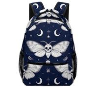 Backpack Wooccultism Goth Moth Dead Skull Moon School Bag Men and Women Rucksack Casual Daypack for Travel School Work