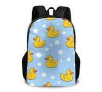Backpack Yellow Rubber Ducks Soap Bubbles Blue Pack Back Computer Daypack Casual Backpacks For College Travel School