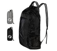 Backpacker's Journey Foldable Rucksack 20 L / 25 L - Ultralight, Packable & Waterrepellent Daypack - Lightweight Fold-Away Backpack for Travel, Hiking & Everyday Use (black 20L)