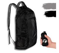 Backpacker's Journey Foldable Rucksack 22 L / 28 L - Ultralight, Packable & Waterrepellent Daypack - Lightweight Fold-Away Backpack for Travel, Hiking & Everyday Use (black 28L)