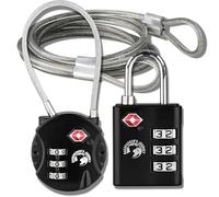 Backpacker's Journey TSA Approved Luggage Lock Set -2-Pack Steel Padlocks & Metal Strap for Suitcases, Travel Bags & Backpacks