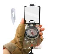Backpacking Compass - ABS 11.5x6.5x2.5 Cm Mirror Compass, Waterproof Navigation Gear, Glow Dark Direction Finder | Compact Survival for Camping Hiking Fishing Boating Hunting Adventure Outdoor