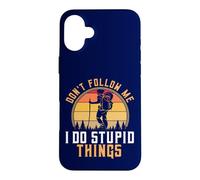 Backpacking Hiking Don't Follow Me I Do Stupid Things Retro Case for iPhone 16 Plus