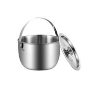 Backpacking Pot - Camping Cooking Pot | Campfire Cooking Pot | Stainless Steel Straining Bowl With Lid | Compact Outdoor Cookware For Hiking Home Picnic Hunting BBQ Travel Adventures