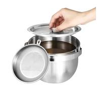 Backpacking Pot, Large Camping Cookware, inches Pot with Lid and Handle, Outdoor Tableware for Travel, Picnic, BBQ, Fishing, Hunting, Oil Storage, Multi-Use, Silver