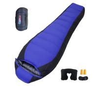 Backpacking Sleeping Bag, 90% White Duck Down -15°C-10°C, Ultralight Sleeping Bag Includes Travel Pillow, Camping Hiking Backpacking Sleeping Bags,blue-1500g