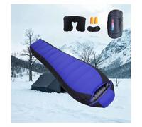 Backpacking Sleeping Bag, 90% White Duck Down -15°C-10°C, Ultralight Sleeping Bag Includes Travel Pillow, Camping Hiking Sleep Essentials Gear Accessories,blue-1500g