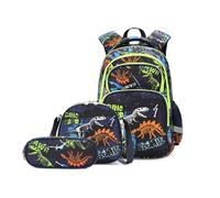 Backpacks for Toddler Boys 1-3 Yrs Old 3Pcs Boys Dinosaur Backpack Set with Lunch Box Pencil Case School Book Bag for Kids Preschool School Bookbag for Boy and Girl (Green, One Size)