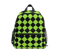 backpacks in bulk for kids with name tag Buffalo Plaid Yellow Green Black
