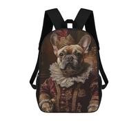 Backpacks,Kids School Backpack,3D Printed French Bulldog Noble Scholar Renaissance Pet Art Children Backpacks,Kids Kindergarten Cute Travel Bags Casual Daypack for Boys School Students 17inch