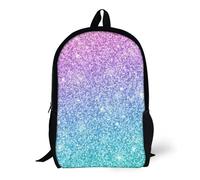 Backpacks Purple Turquoise Blue Gradient Ombre Stardust 17inch School Bag