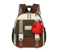 Backpacks Women Faux Leather Kids Backpack Lightweight Nursery Boys Girls Color Block Design Durable Travel Daypack Small Book Bag Dog Backpacks Small, brown, One Size