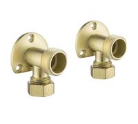 Backplate Wall Elbows, Thickened and Heavy Brass Material, Shower BAR Valve TAP External Pipe Work Wall Mount Backplate Wall Elbows Brushed Gold
