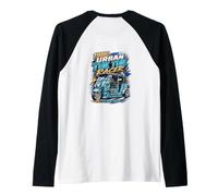 Backprint 1986 Urban Tuk Tuk Racer City Drag Edition Retro Raglan Baseball Tee