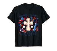 Backprint 4th July Independence Day Veterans Field Be Joyful Value Graphic T-Shirt, Men, Black, XL
