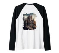 Backprint A Beautiful Fairy Tale Castle Fantasy World Raglan Baseball Tee
