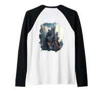 Backprint A Beautiful Fairy Tale Castle Fantasy World Raglan Baseball Tee