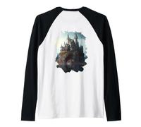 Backprint A Beautiful Fairy Tale Castle Fantasy World Raglan Baseball Tee