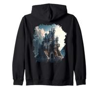 Backprint A beautiful fairy tale castle fantasy world Zip Hoodie