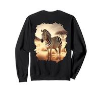 Backprint A Zebra in the savanna Freedom in nature Sweatshirt