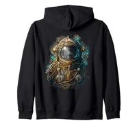 Backprint An alien on earth Zip Hoodie