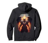 Backprint Angel of Fire with Flames of Hell Pullover Hoodie