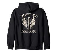 Backprint | Banjo Old-retired Bluegrass-Country-Music Banjo Zip Hoodie