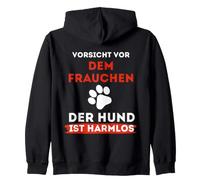 Backprint Beware of the dog is harmless Zip Hoodie
