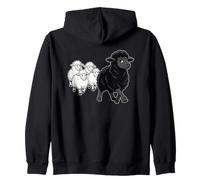 Backprint Black Sheep Different Path Zip Hoodie