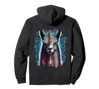 Backprint Colorful fantasy alpaca from a dream world Pullover Hoodie