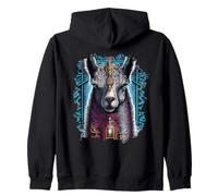 Backprint Colorful fantasy alpaca from a dream world Zip Hoodie
