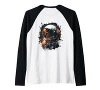 Backprint Cool Realistic Astronaut Space Galaxy Raglan Baseball Tee
