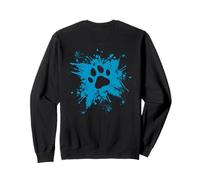 Backprint Dog Paw Print Paint Splash Sweatshirt