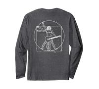 Backprint Electric Guitar Vitruvian Man Long Sleeve T-Shirt