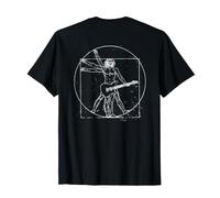 Backprint Electric Guitar Vitruvian Man T-Shirt